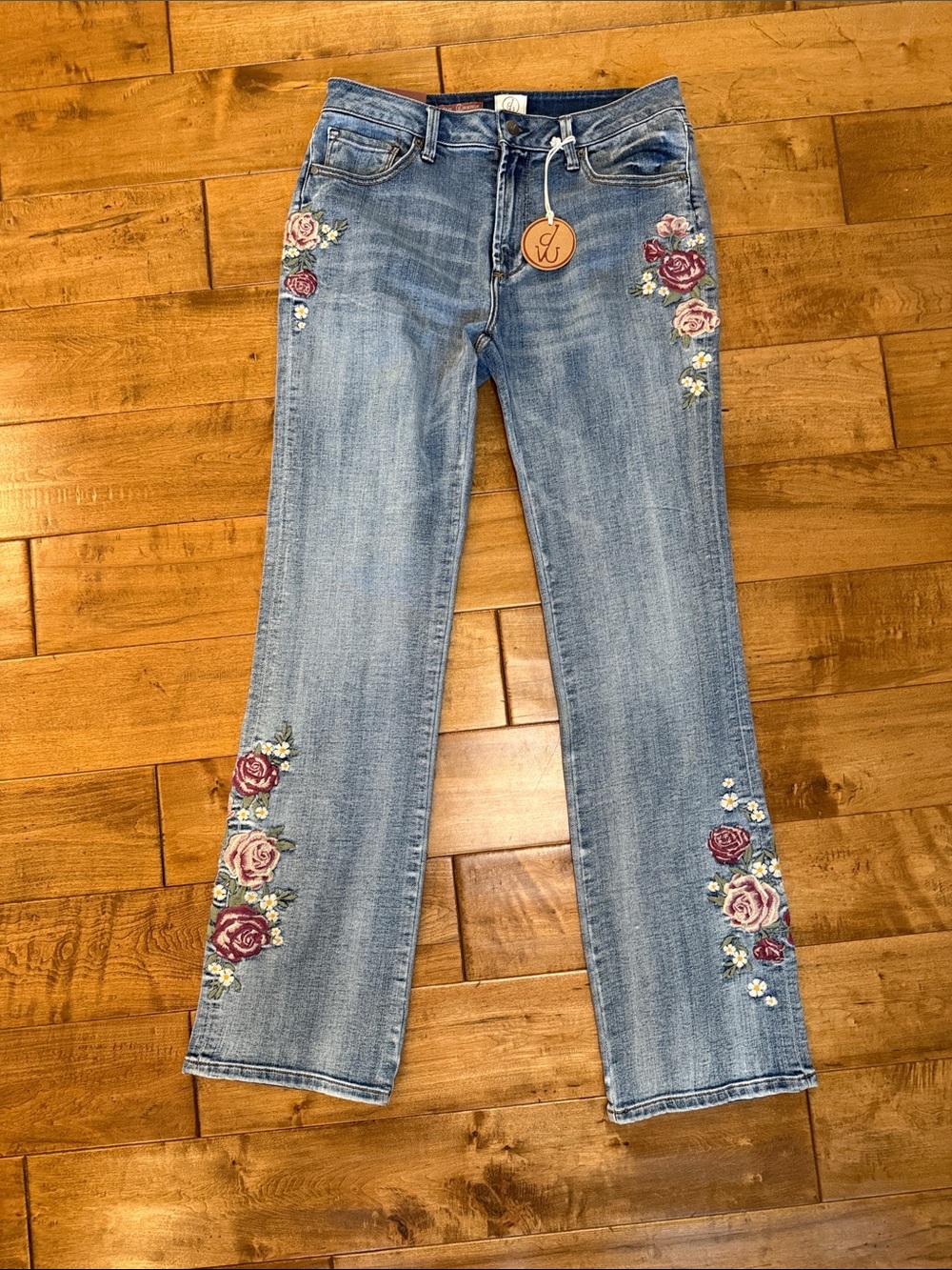 Driftwood Kylee Bootcut Rose Embroidered Jeans
